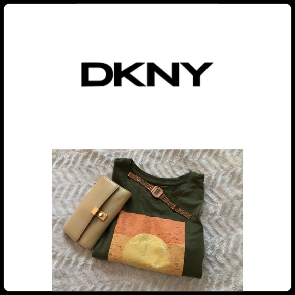 Dkny Handbags - DKNY Genuine Leather Wallet || Cream and Cognac